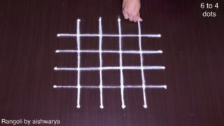 Amazing art lines rangoli for Sri rama navami muggulu | Simple puja padi kolam 6x4dots | Rangoli