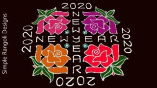 Amazing Attractive Rose Flower Rangoli