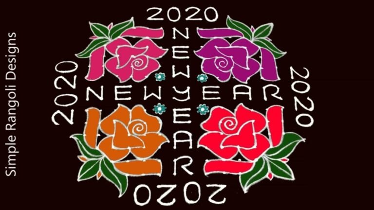 Amazing Attractive Rose Flower Rangoli