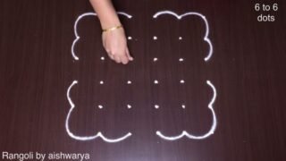 Dot Flower Rangoli Kolam Designs for Home | 6*6 Straight Dots Traditional Muggulu