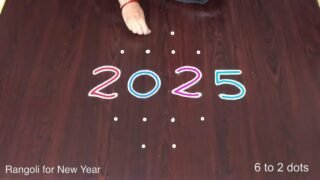 New Year Kolam Designs 2025 With Dots | Simple Small Rangoli | Muggulu With 6 Dots