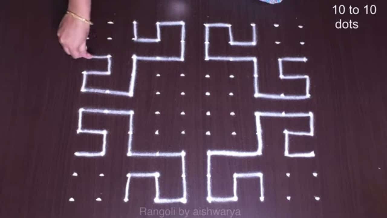 10 Dots Muggulu Kolam Patterns