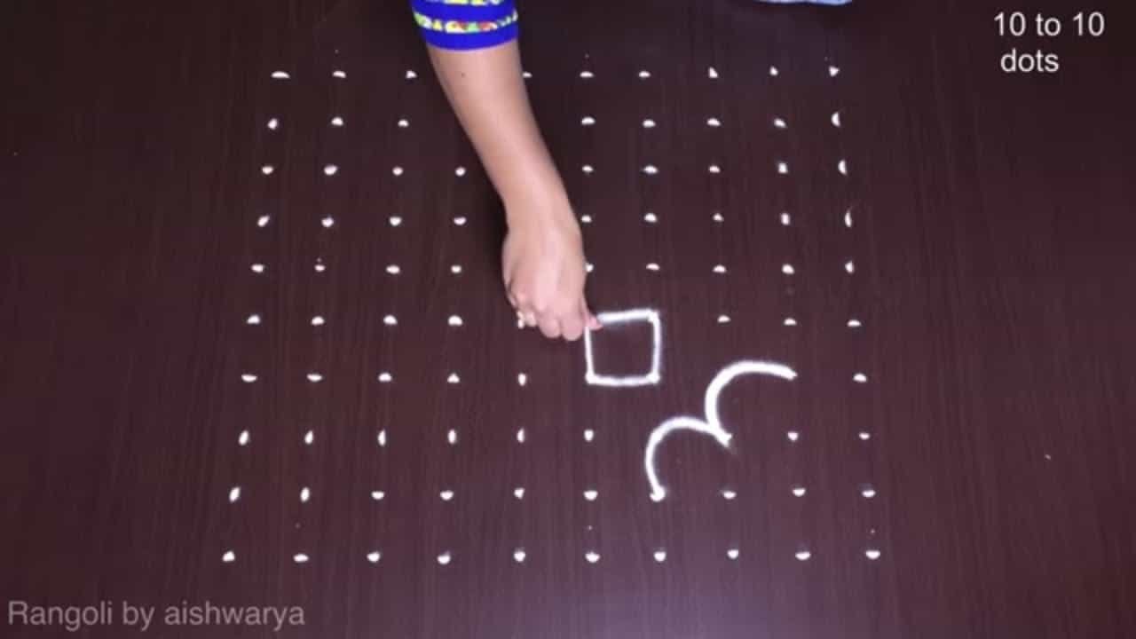 10 to 10 Easy and Simple Kolam