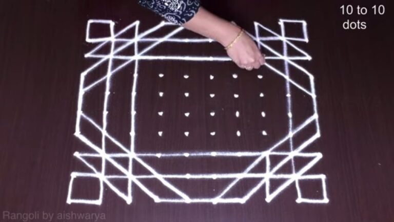 10×10 dots Diwali diya rangoli