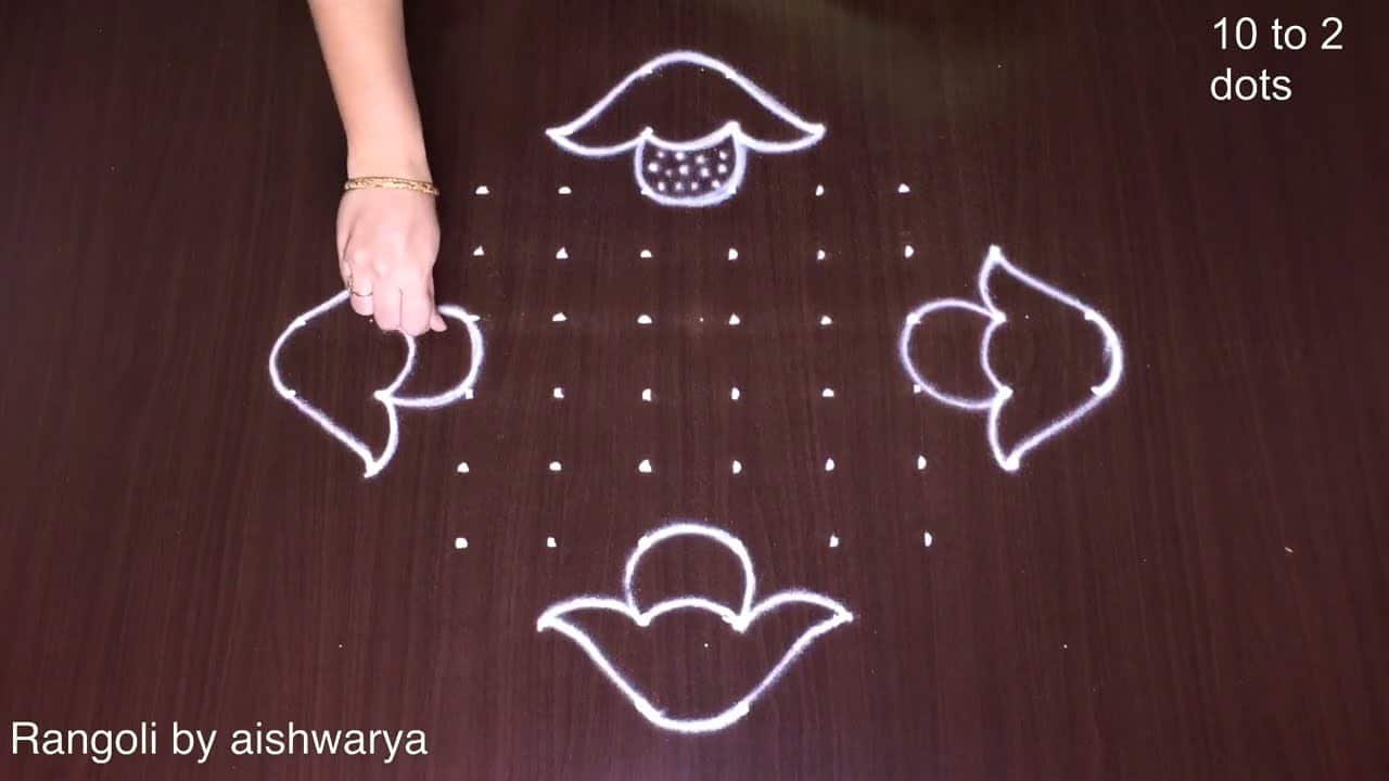 10x2x2 Dots Rangoli Art Rangavalli