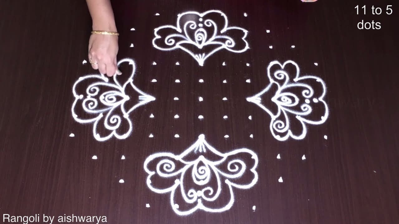 11-5 Dots Kolam in Front of Home