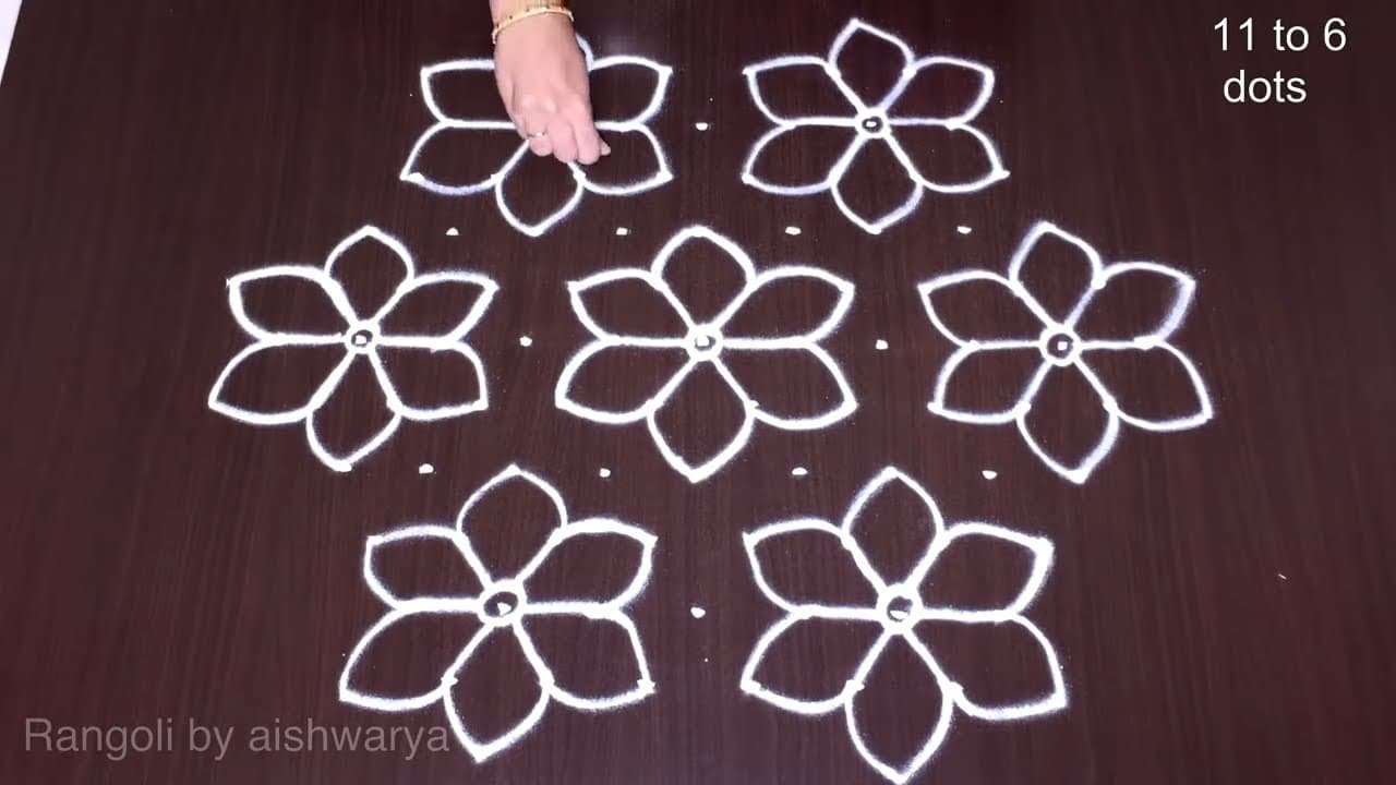 11 by 6 Simple Kolam