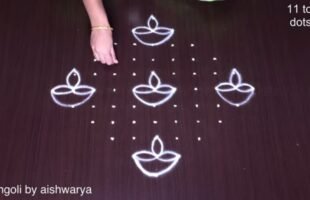 11 Dots Diwali Ki Rangoli