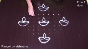 11 Dots Diwali Ki Rangoli