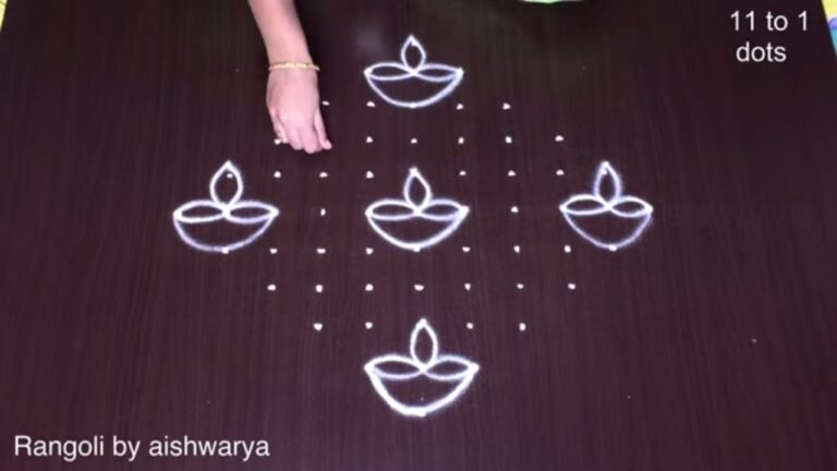 11 dots diwali ki rangoli 8691
