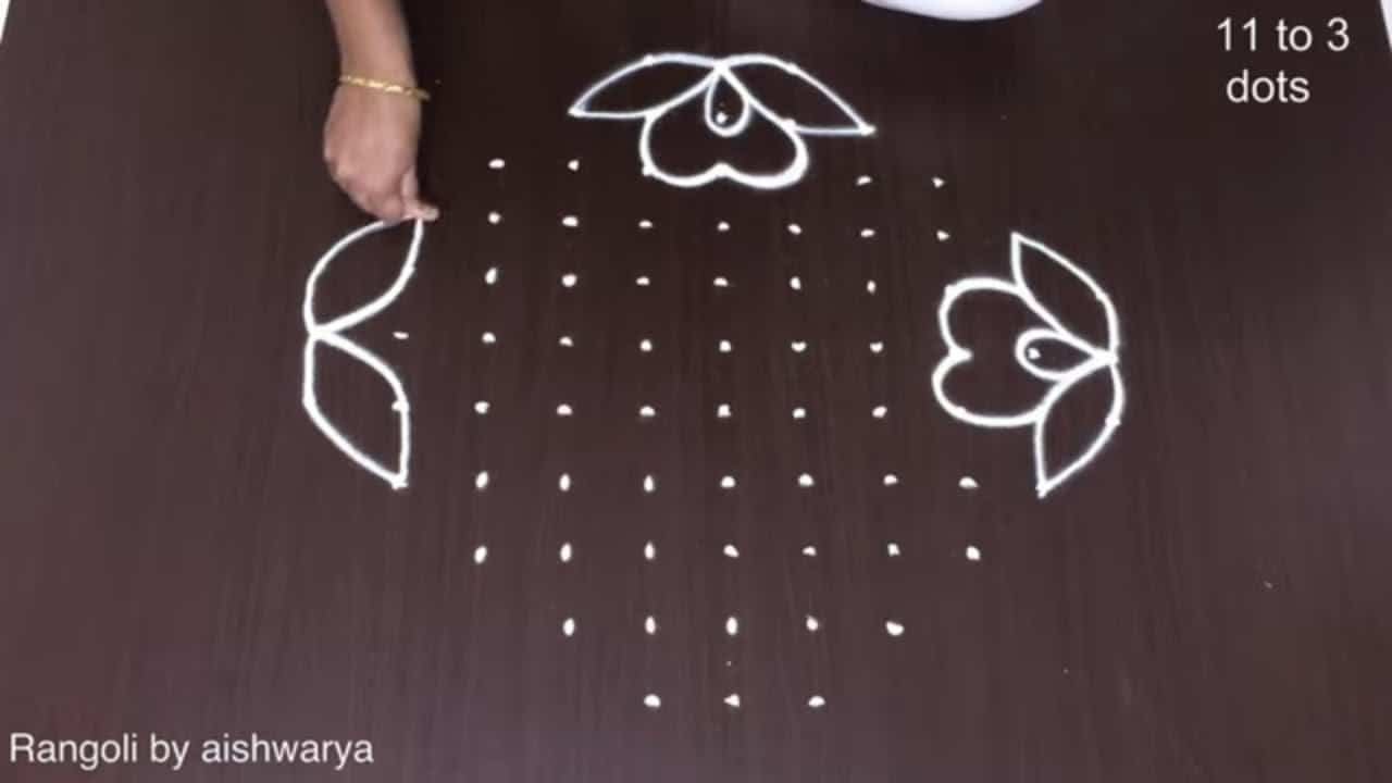 11 Dots Rangoli Beautiful