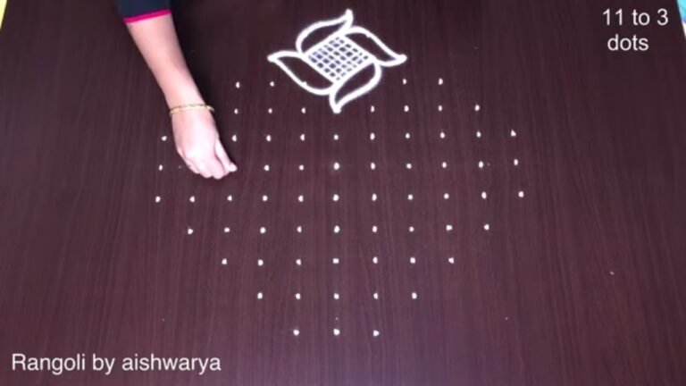 11 dots Diwali rangoli