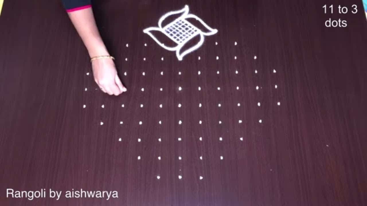 11 Dots Rangoli for Diwali