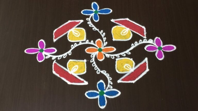 11×1 dots colourful muggulu