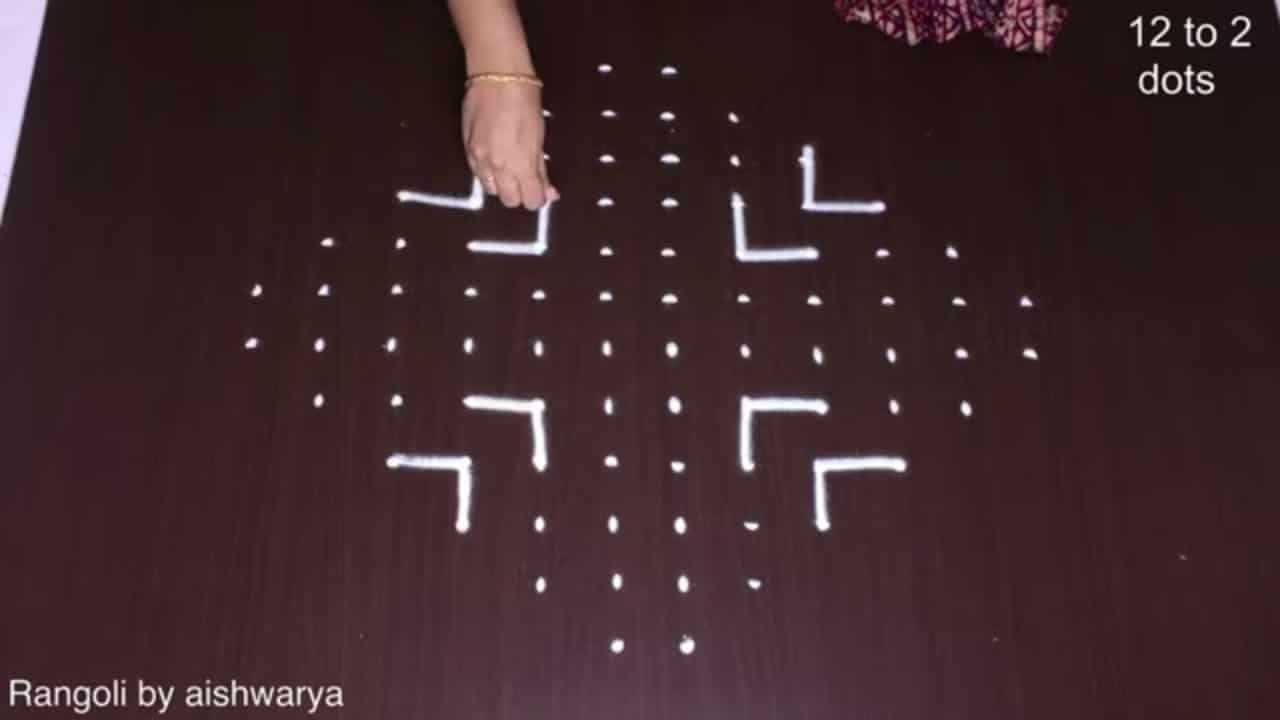 12-2 Dots Muggulu Rangoli Designs
