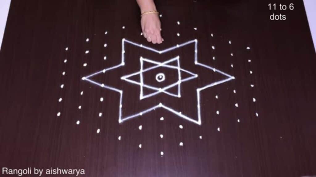 12 diyas competition rangoli
