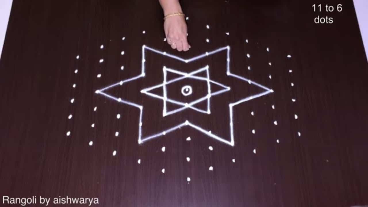 12 Diyas Rangoli for Competition