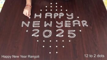 12 Dots Happy New Year Rangoli