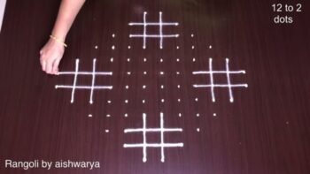 12 Dots Unique Rangoli Design