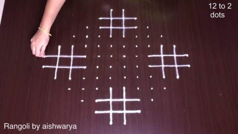 unique 12 dots rangoli
