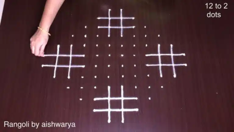 unique 12 dots rangoli