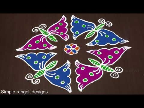 12×2 Beautiful Butterfly Rangoli Kolam