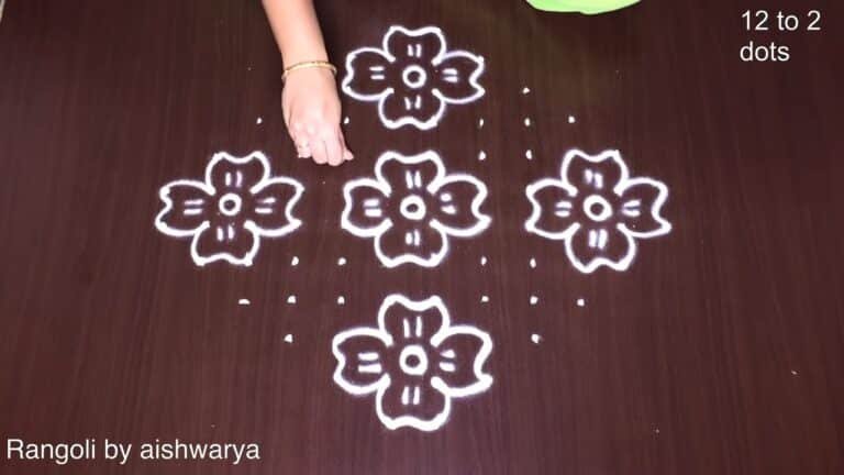 12×2×2 dots flower kolam