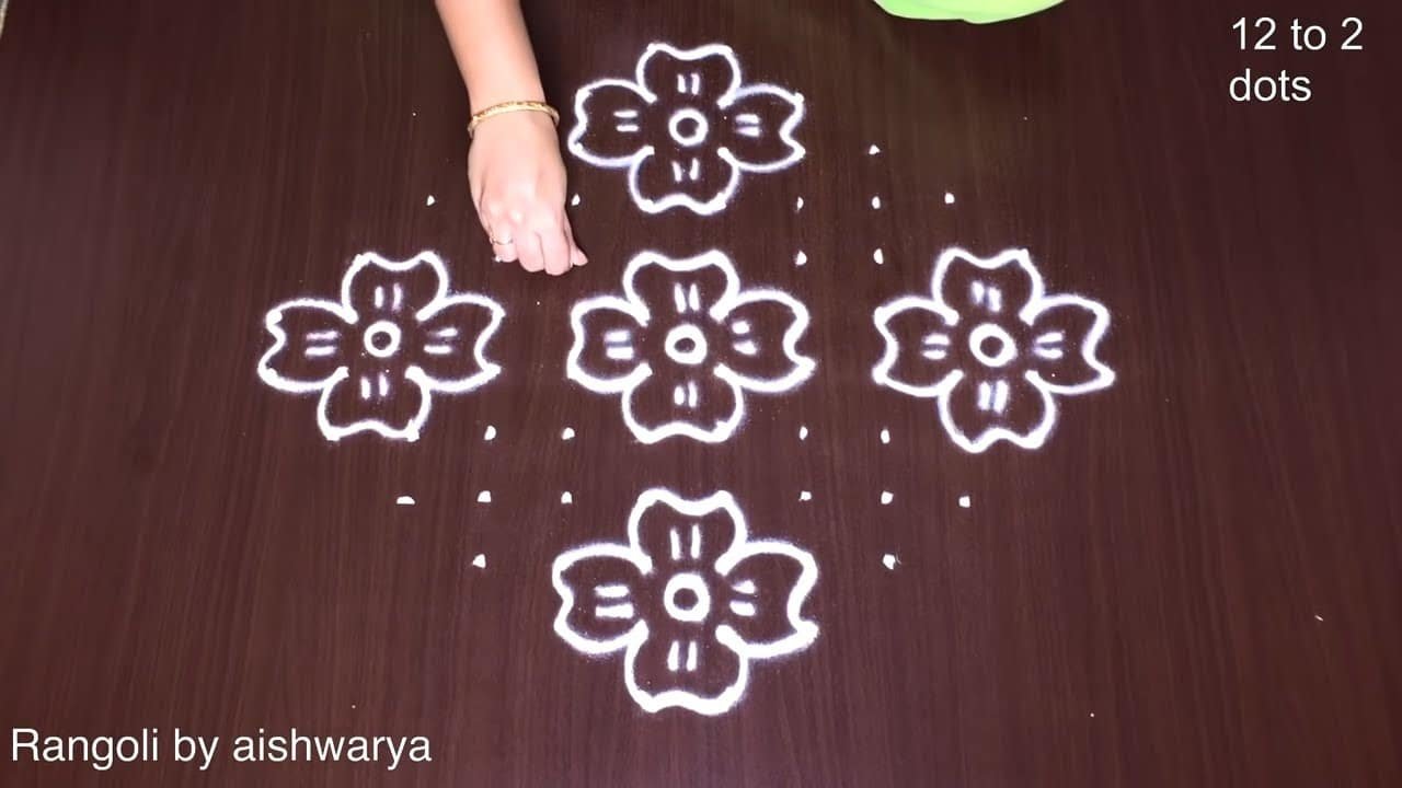 12x2x2 Dots Big Flower Kolam