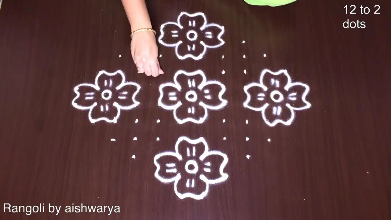 12x2x2 Dots Big Flower Kolam