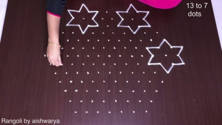 13×7 dots New Year muggulu