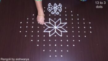 13 Dots Rangoli Butterfly Designs Muggulu