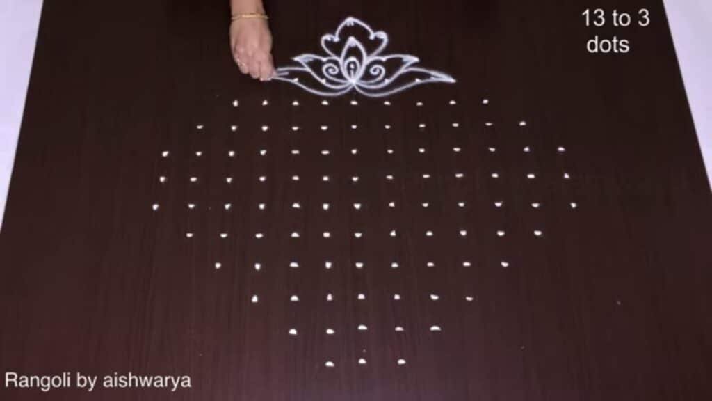 13 dots Varalakshmi Vratham rangoli