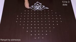 13 Dots Rangoli For Varalakshmi Vratham