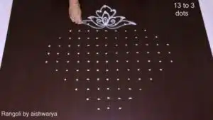 13 Dots Rangoli For Varalakshmi Vratham