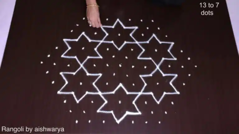 13-to-7 dot Deepawali rangoli