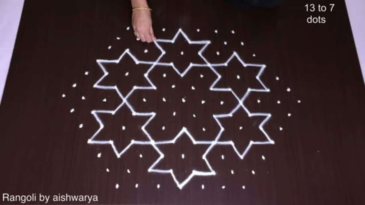 13 To 7 Chukkalu Deepawali Rangoli