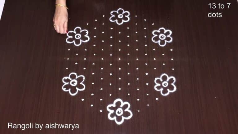 13-to-7 dot Pongal rangoli