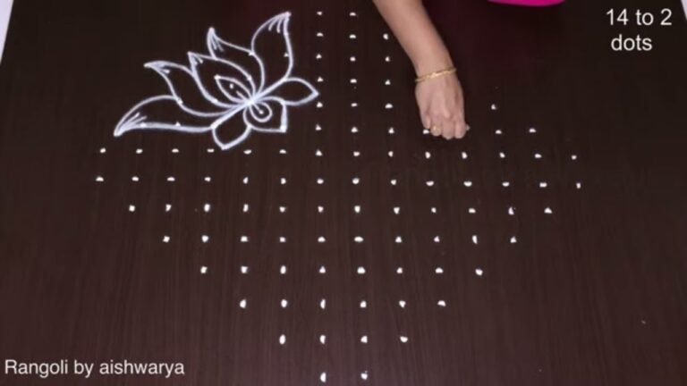 14×2 dots lotus kolam