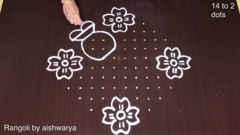 14-to-2 dot Pongal pot kolam