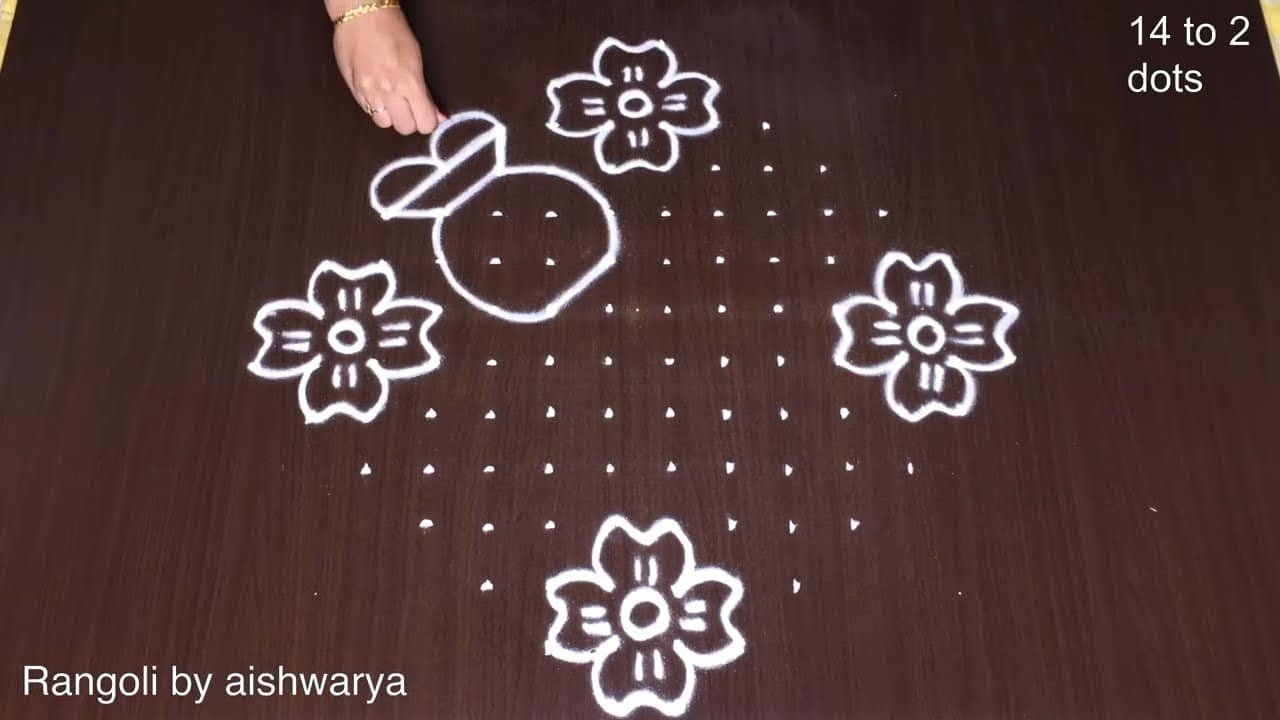 14 to 2 Pongal Special Pot Kolam