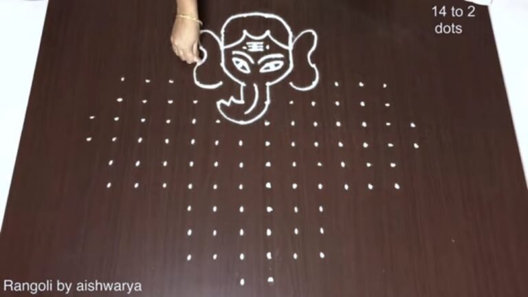 14-to-2 dot Vinayaka Chavithi muggulu