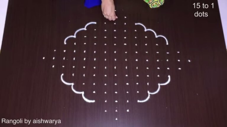 15×1 dots kolam