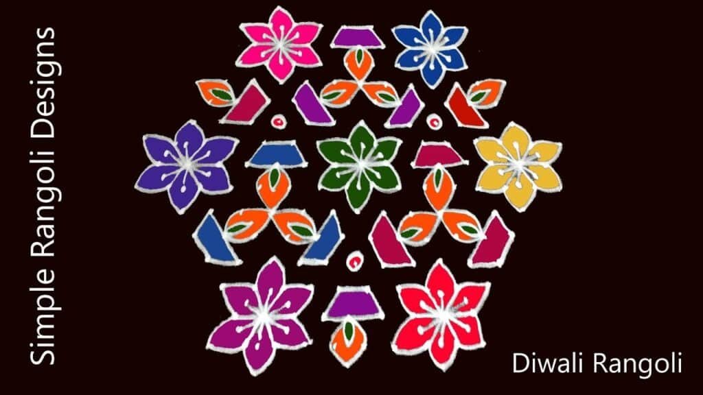 15×8 dots Diwali kolam