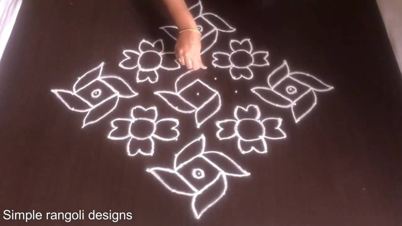 15 By 1 Dots Latest Festival Kolam Designs