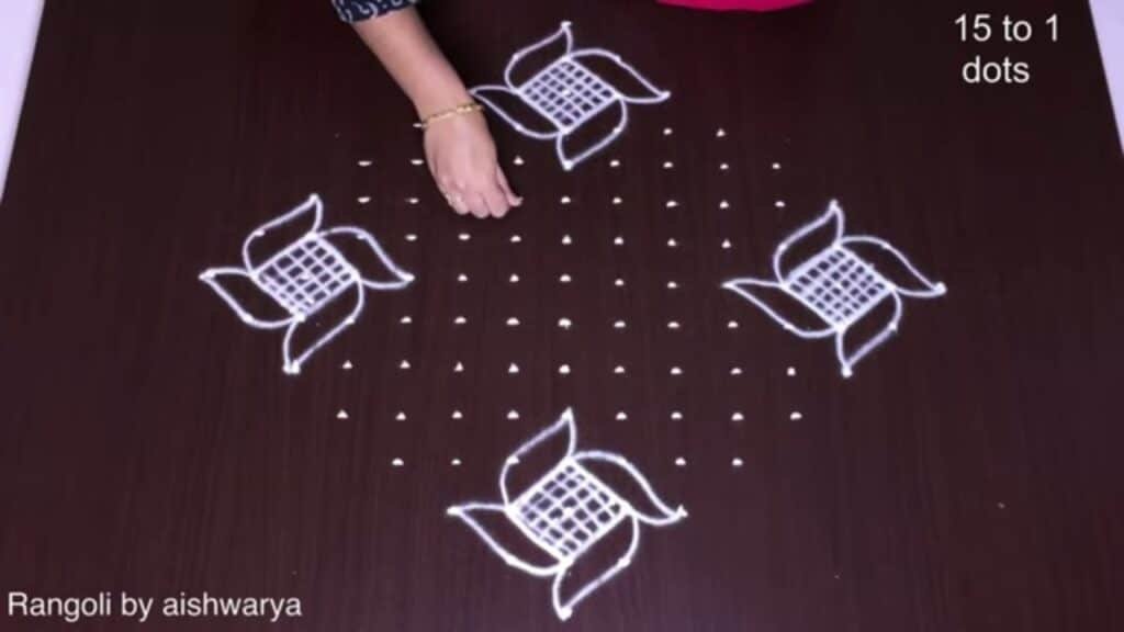 15 dots Pongal kolam