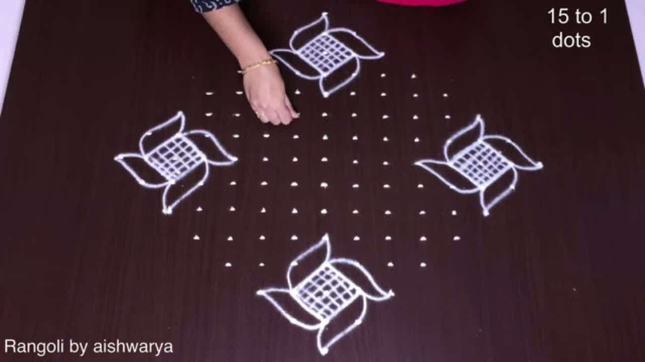 15 Dots Designs For Pongal Kolam