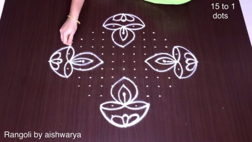 15 dots Diwali muggulu