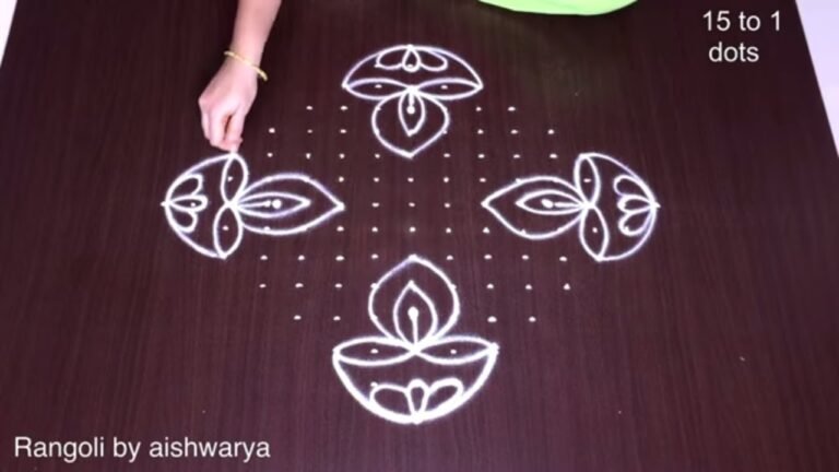 15 dots Diwali muggulu
