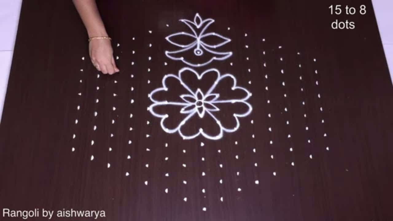 15 Into 8 Interlaced Dots Tamil Pongal Kolam