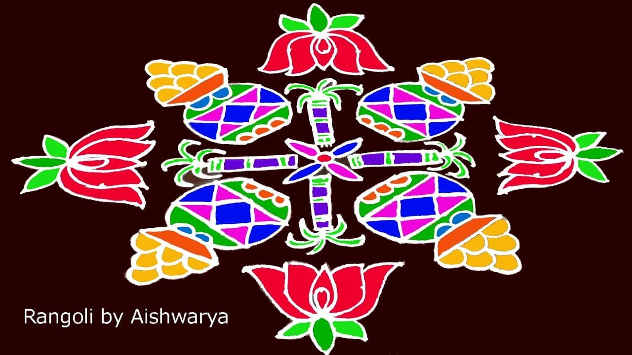 15 Se 1 Pongal Pot Kolam Colourful